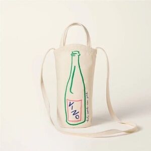 KATE SPADE x Target Wine Bag Embroidered Canvas Tote Bag Natural Vino NWT